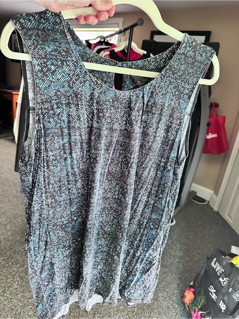 Worthington Blue & Gray Printed Sleeveless Tank